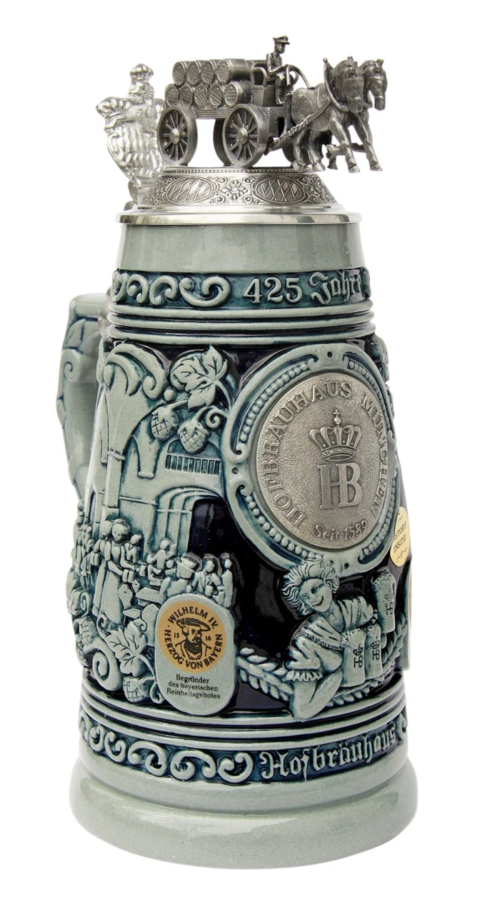 425 Year Anniversary Hofbrauhaus HB Brewery Beer Stein Cobalt