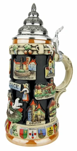 Alsace Souvenir Beer Stein 9 Alsace Souvenir Beer Stein -Beer Steins Shop Alsace Souvenir Beer Stein K309AL RA SM 95576.1649887120