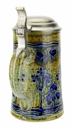 Art Nouveau Stylized Linden Tree Salt Glaze Beer Stein -Beer Steins Shop Art Nouveau Stylized Linden Tree Salt Glaze Beer Stein GM0066 90 Back SM 47688.1586980633