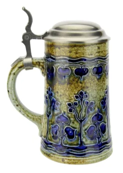 Art Nouveau Stylized Linden Tree Salt Glaze Beer Stein -Beer Steins Shop Art Nouveau Stylized Linden Tree Salt Glaze Beer Stein GM0066 90 LS SM 31968.1586980618