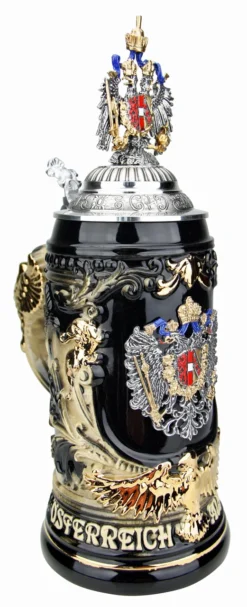 Austria Eagle Handle Beer Stein With Eagle Lid -Beer Steins Shop Austria Eagle Handle Beer Stein with Eagle Lid LA SM 96274.1548878143