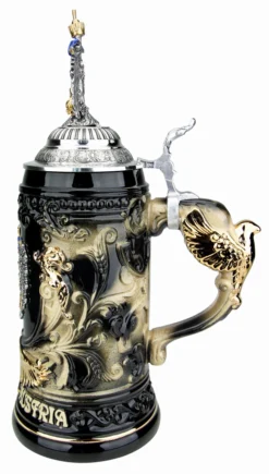 Austria Eagle Handle Beer Stein With Eagle Lid -Beer Steins Shop Austria Eagle Handle Beer Stein with Eagle Lid RS SM 09714.1548878144