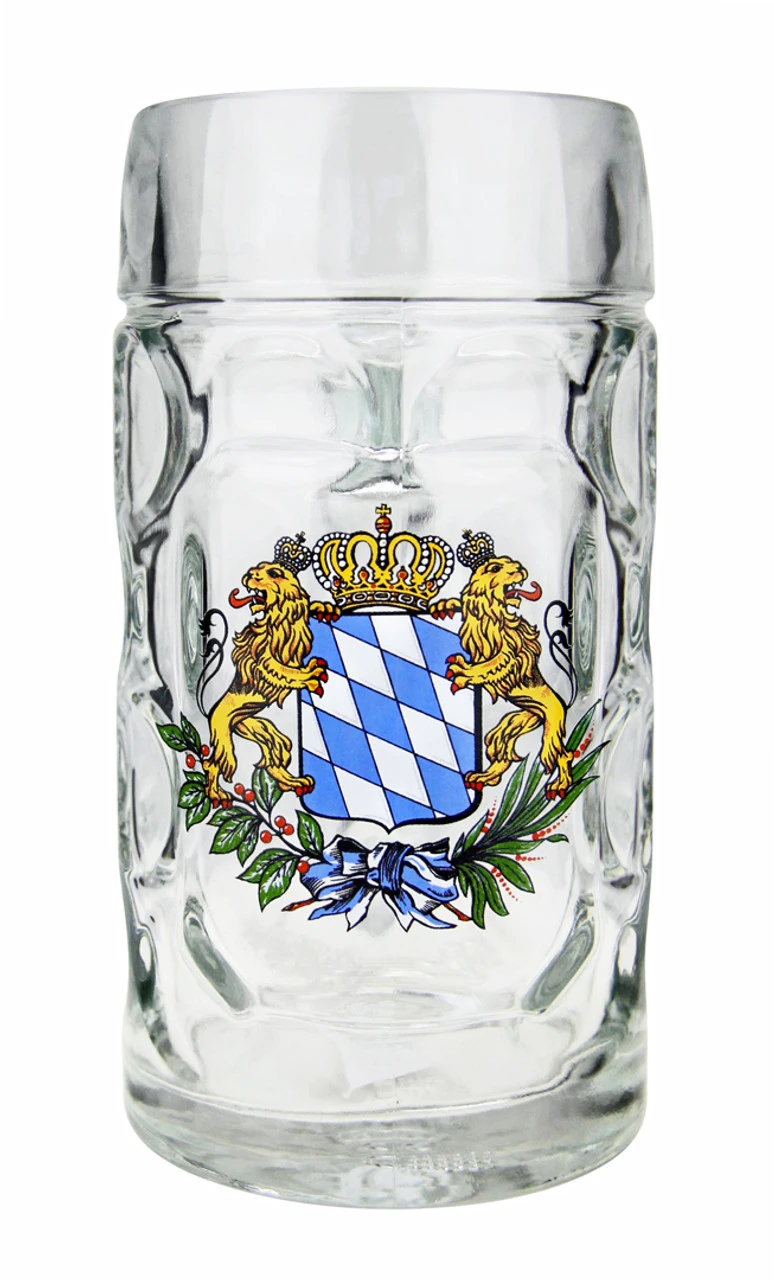 Bavaria Crest Dimpled Oktoberfest Glass Beer Mug 0.5 Liter 1 Bavaria Crest Dimpled Oktoberfest Glass Beer Mug 0.5 Liter