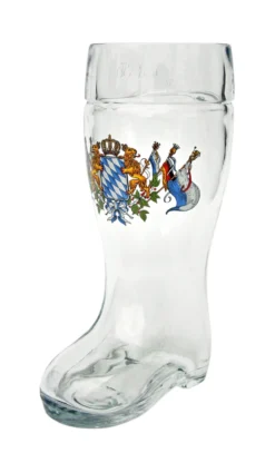Bavaria Crest Glass Beer Boot 0.5 Liter -Beer Steins Shop Bavaria Crest Glass Beer Boot 0.5 Liter Angle SM 48863.1510242151