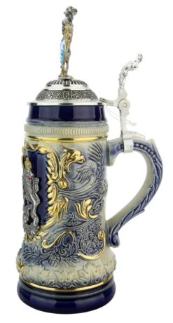 Bavaria Lion Crest Beer Stein With Bavarian Lion Lid -Beer Steins Shop Bavaria Lion Crest Beer Stein with Bavarian Lion Lid ZB14232001 RS SM 02007.1611516336