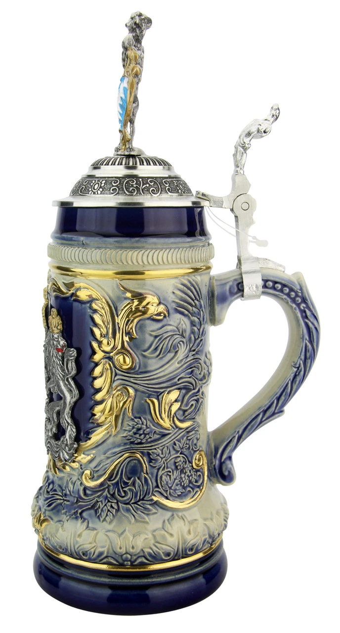 Bavaria Lion Crest Beer Stein With Bavarian Lion Lid - Image 5