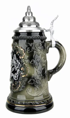 Bavaria Pewter Lion Crest Beer Stein -Beer Steins Shop Bavaria Pewter Lion Crest Beer Stein K455SZB RS SM 49934.1490903076