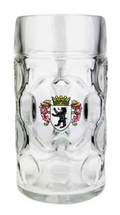 Berlin Dimpled Oktoberfest Glass Beer Mug 1 Liter