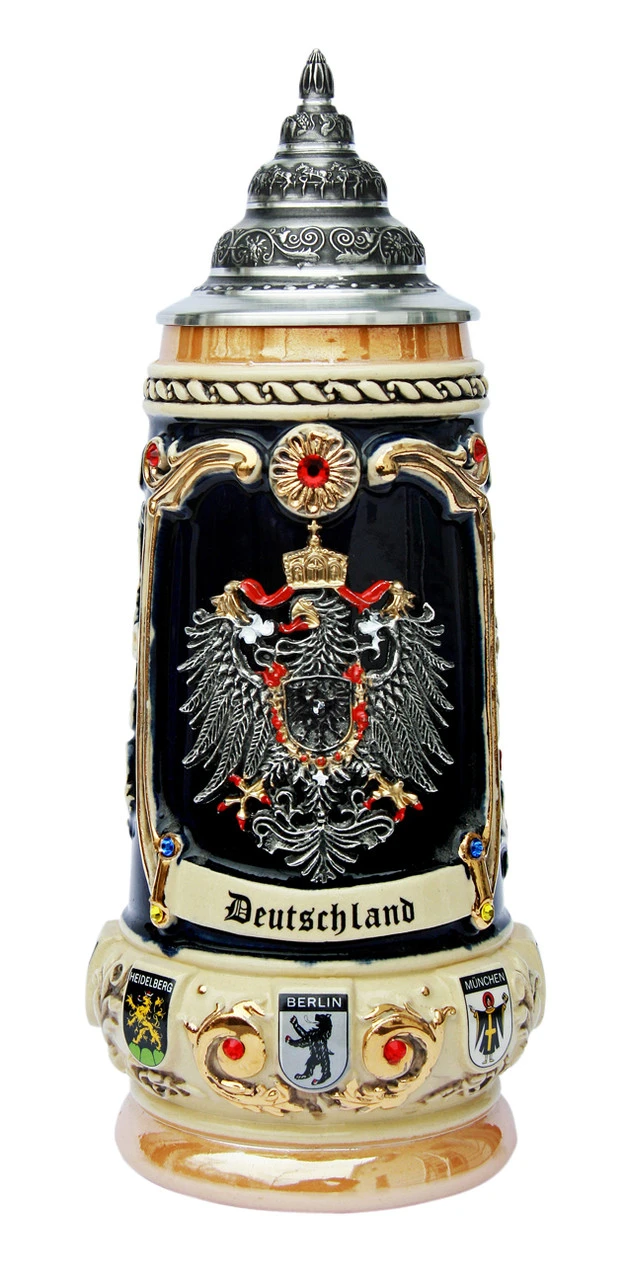 Deutschland Crest With Swarovski Crystals Beer Stein