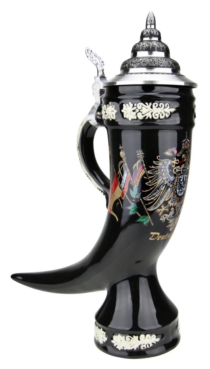 Deutschland Drinking Horn Beer Stein 1 Deutschland Drinking Horn Beer Stein