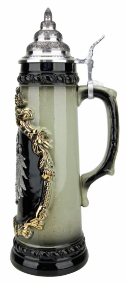 Deutschland German Eagle Beer Stein With Pewter Eagle | 1 Liter -Beer Steins Shop Deutschland German Eagle Beer Stein 1 Liter K703SZ RS SM 80985.1489961667