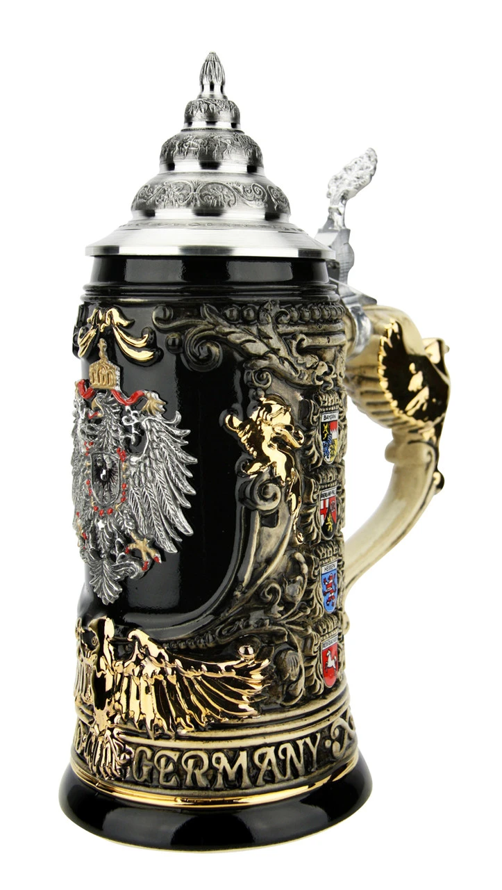 Deutschland Germany Eagle Handle With Crests Beer Stein | 0.4 Liter - Image 5