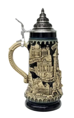 Deutschland Germany Jousting Knights Beer Stein Cobalt -Beer Steins Shop Deutschland Germany Jousting Knights Beer Stein K1111ble LS SM 72400.1395935872