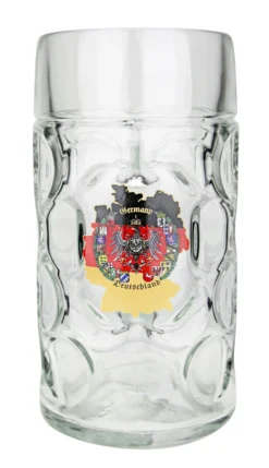 Deutschland Map Dimpled Oktoberfest Glass Beer Mug 1 Liter