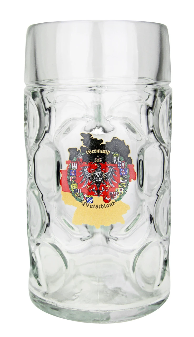 Deutschland Map Dimpled Oktoberfest Glass Beer Mug 1 Liter 1 Deutschland Map Dimpled Oktoberfest Glass Beer Mug 1 Liter