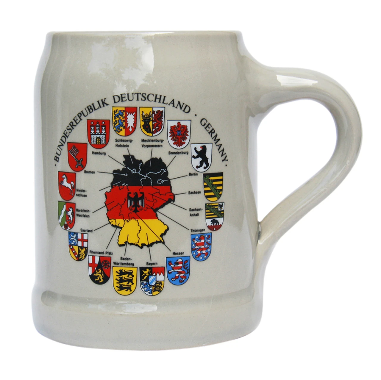 Deutschland Map German Stoneware Beer Mug 0.5 Liter 1 Deutschland Map German Stoneware Beer Mug 0.5 Liter