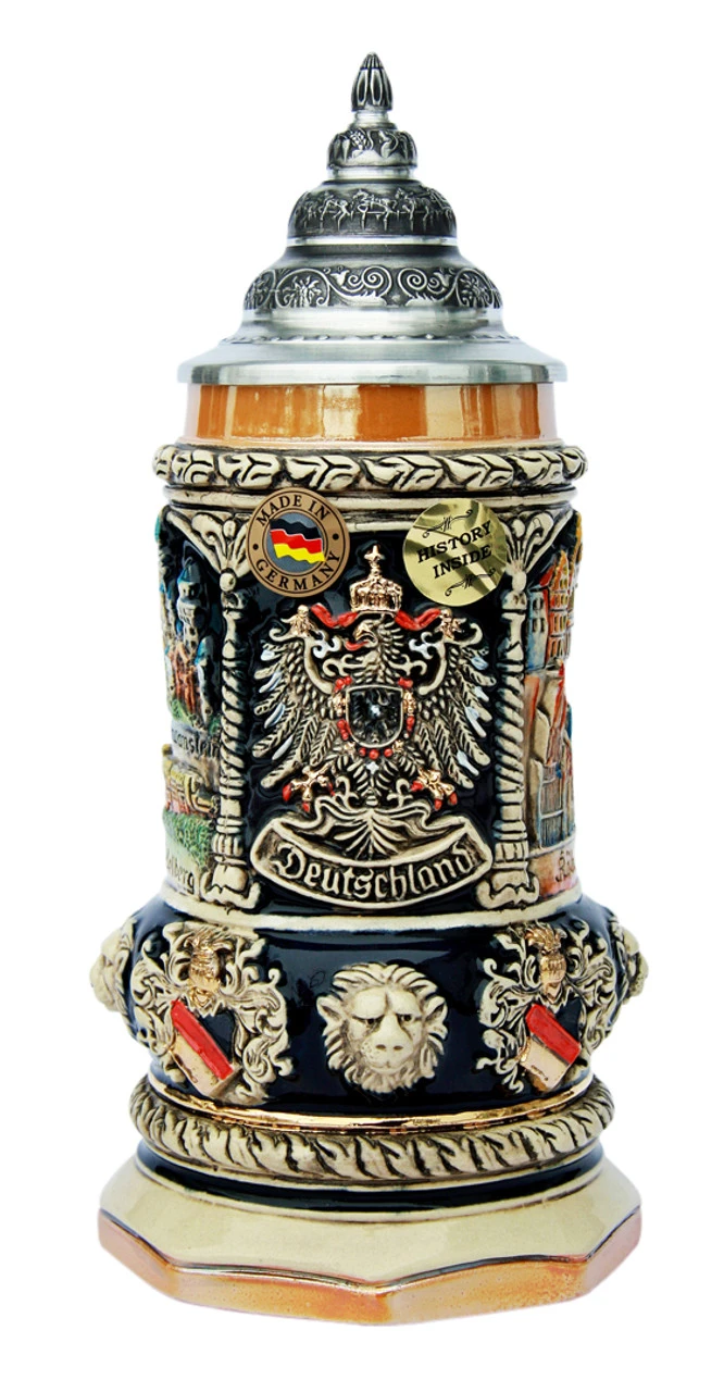 Deutschland Octagon Beer Stein | 0.4 Liter 1 Deutschland Octagon Beer Stein | 0.4 Liter