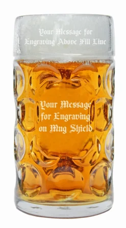 Dimpled Oktoberfest Glass Beer Mug 1 Liter 9 Dimpled Oktoberfest Glass Beer Mug 1 Liter -Beer Steins Shop Engraved Dimpled Glass Oktoberfest Mug 1 Liter above and below fill line 60300.1697783783