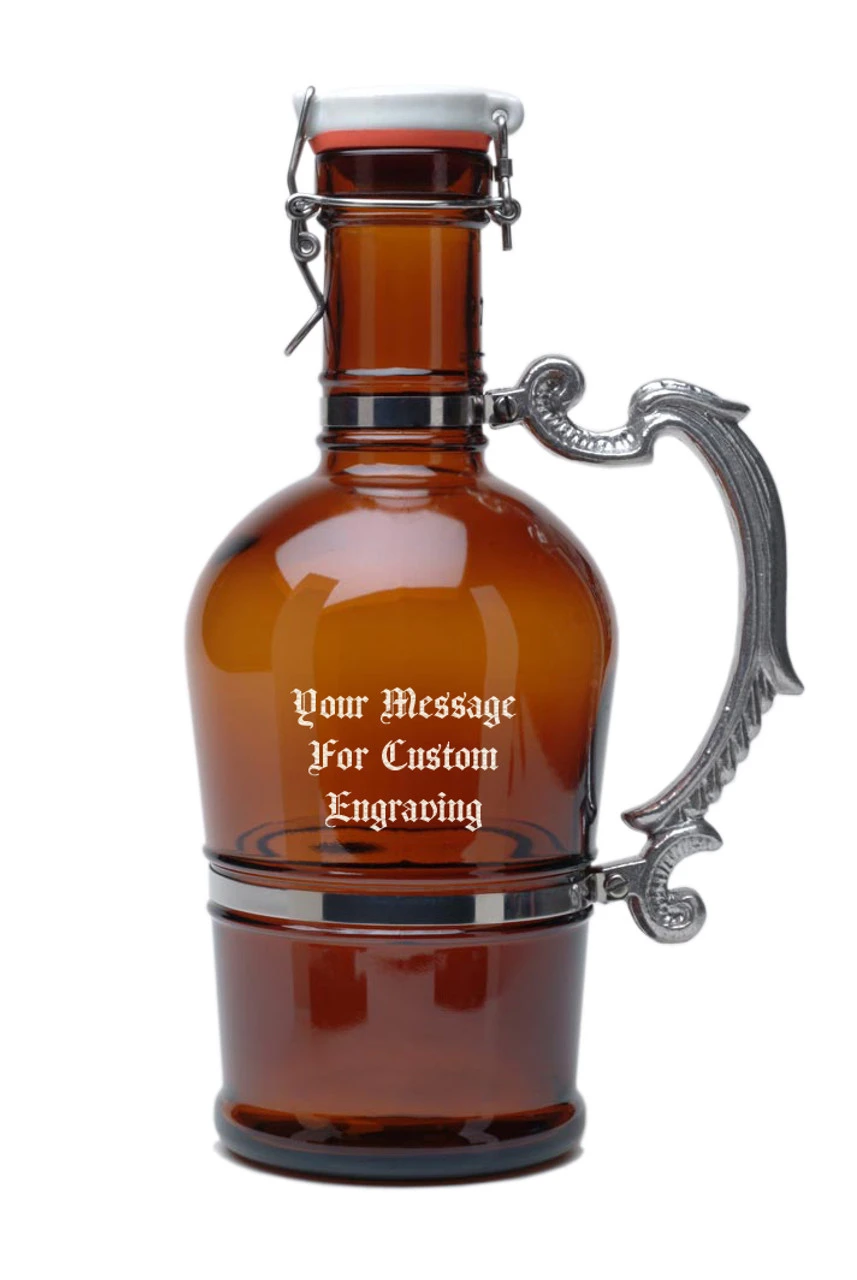 German Beer Growler 2 Liter Flip Top Style With Romantic Handle 2 German Beer Growler 2 Liter Flip Top Style With Romantic Handle - Image 2