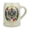 German Eagle And Crests Stoneware Beer Mug 0.5 Liter