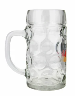 German Eagle Flag Crest Dimpled Oktoberfest Glass Beer Mug 0.5 Liter -Beer Steins Shop German Eagle Flag Crest Dimpled Oktoberfest Glass Beer Mug 0.5 Liter GS2105D Side SM 67226.1515624785