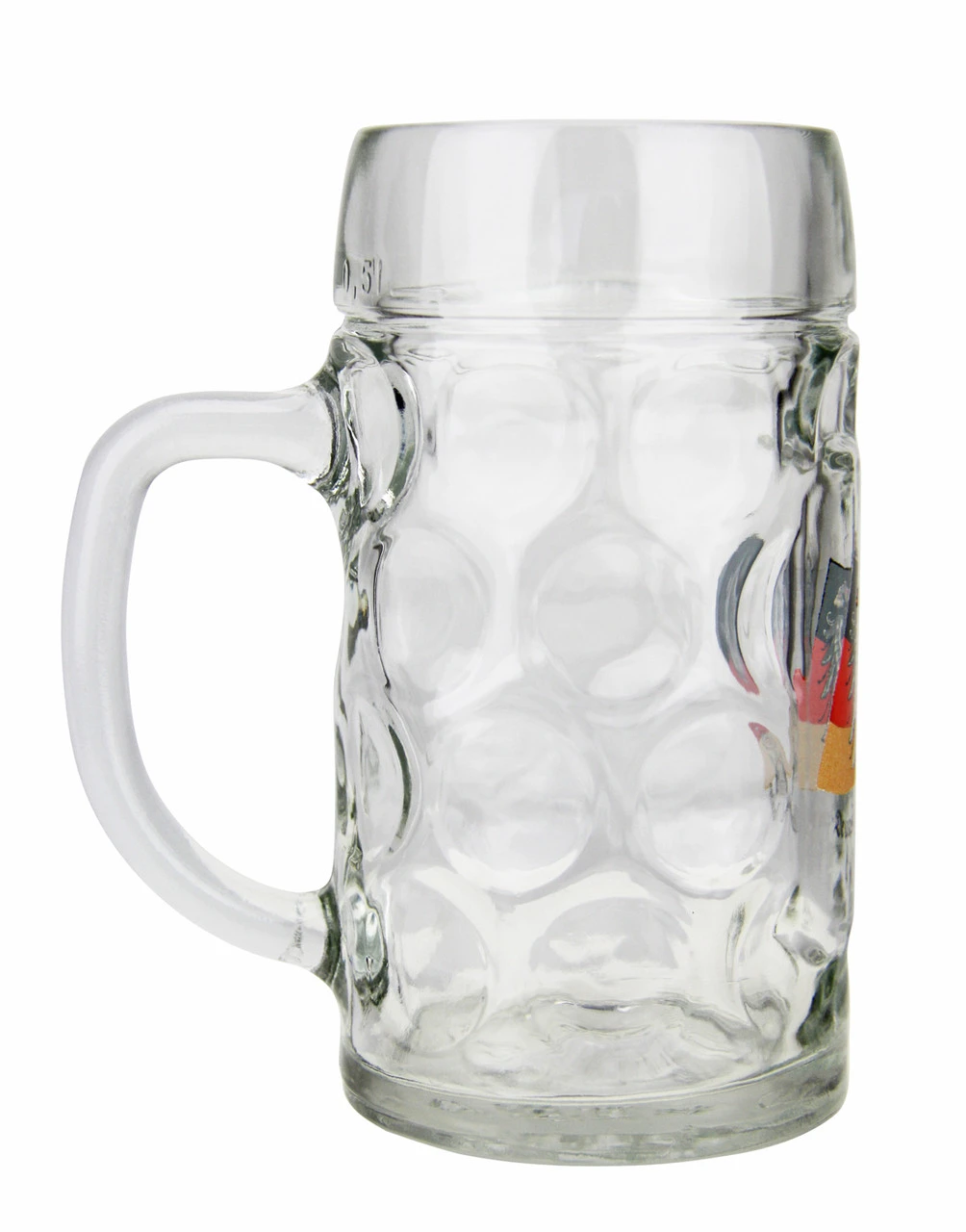 German Eagle Flag Crest Dimpled Oktoberfest Glass Beer Mug 0.5 Liter - Image 3