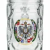 German Eagle And Crests Dimpled Oktoberfest Glass Beer Mug 0.5 Liter