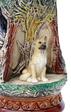 German Shepherd Wildlife Grotto Beer Stein -Beer Steins Shop German Shepherd Wildlife Beer Stein K335BS Detail SM 30706.1401397239
