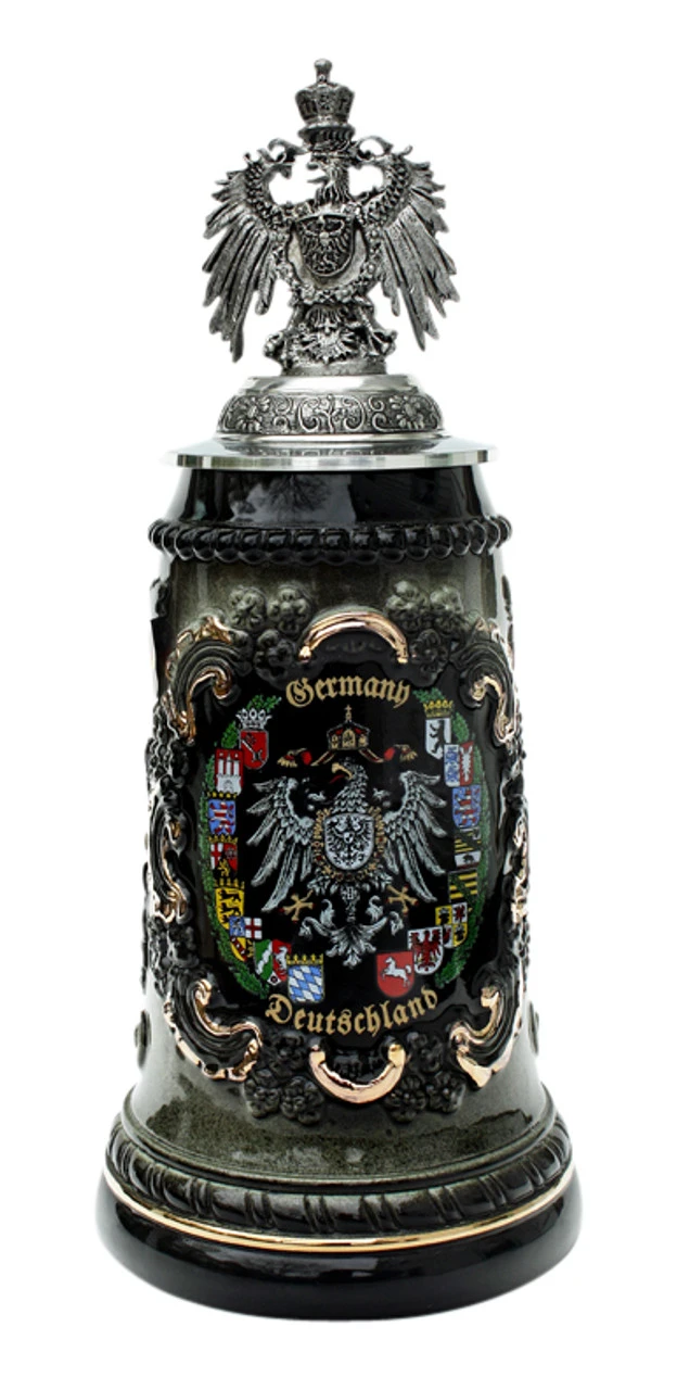 Deutschland Beer Stein With Eagle Lid 1 Deutschland Beer Stein With Eagle Lid