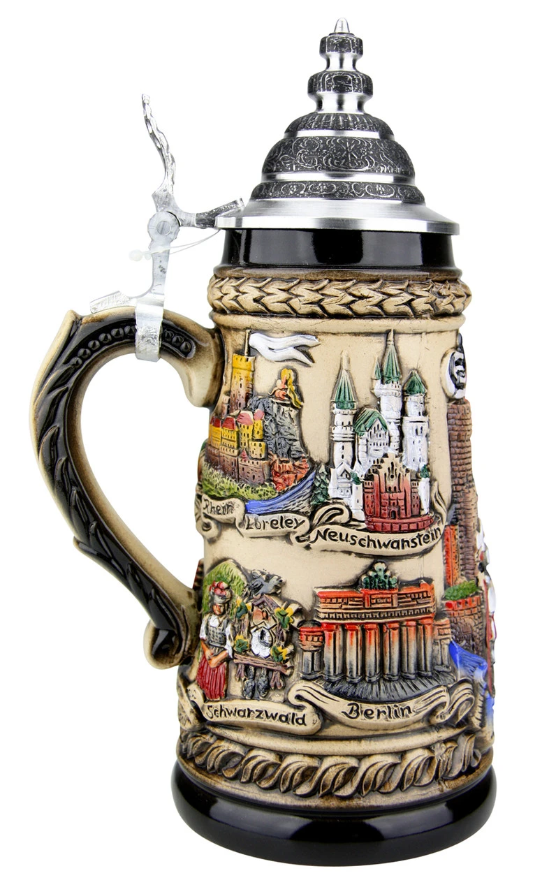 Germany Panorama Beer Stein Rustic 3 Germany Panorama Beer Stein Rustic - Image 3