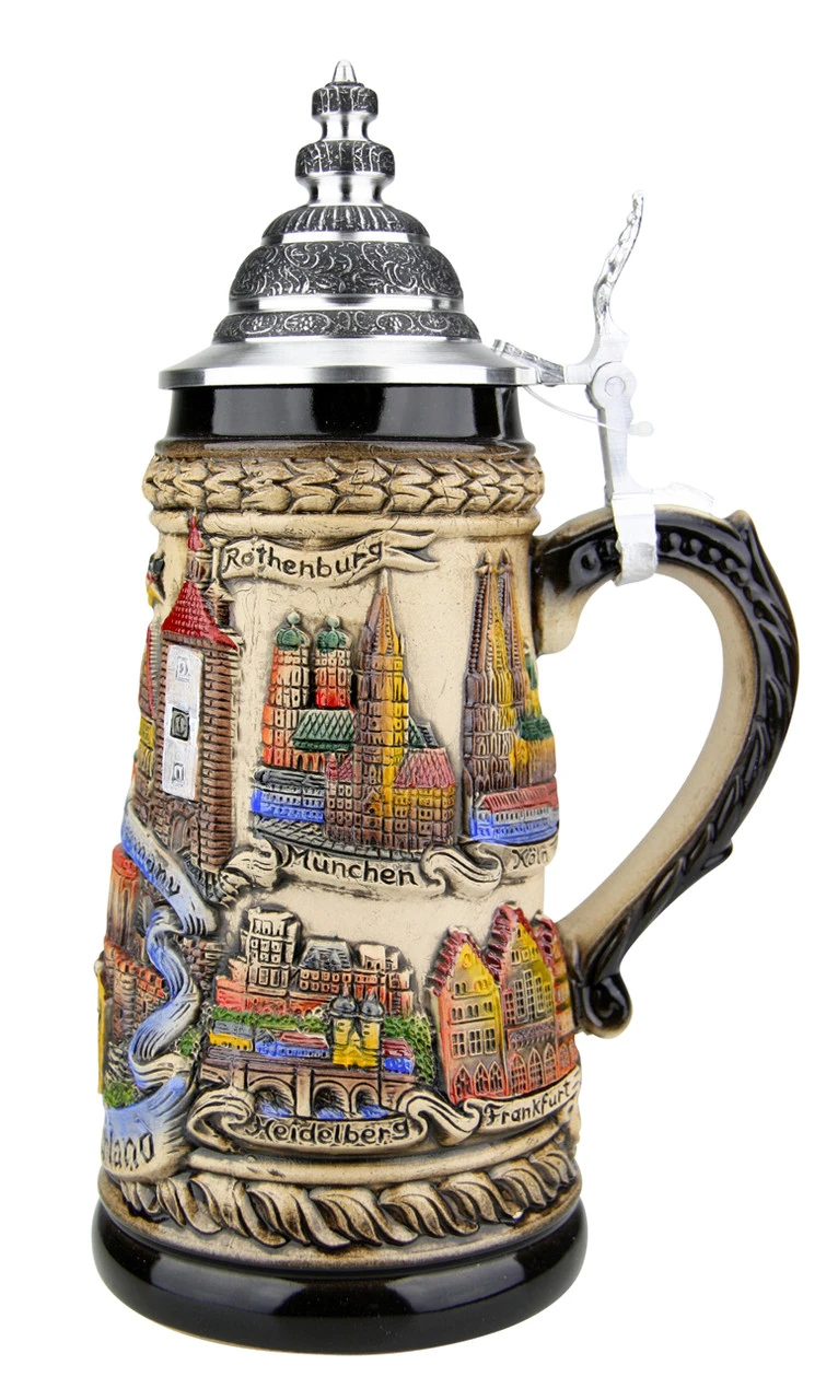 Germany Panorama Beer Stein Rustic 5 Germany Panorama Beer Stein Rustic - Image 5