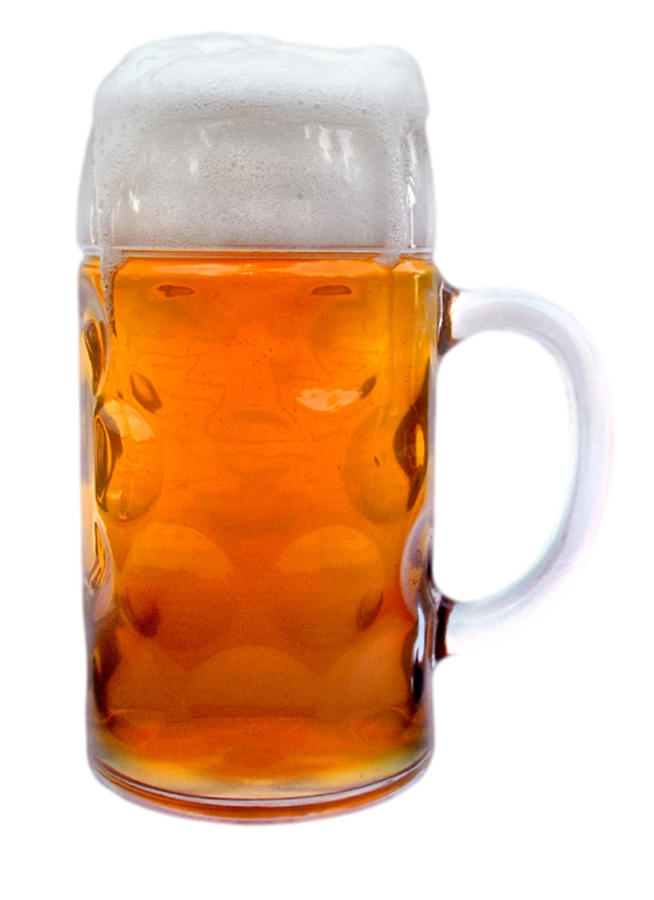 Dimpled Oktoberfest Glass Beer Mug 1 Liter 3 Dimpled Oktoberfest Glass Beer Mug 1 Liter - Image 3