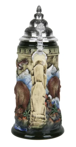 Glorious Grizzly Bear Beer Stein Rustic -Beer Steins Shop Glorious Grizzly Beer Stein Rustic K956RU Back SM 70451.1460150694