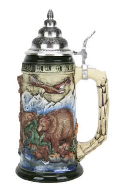 Glorious Grizzly Bear Beer Stein Rustic -Beer Steins Shop Glorious Grizzly Beer Stein Rustic K956RU RS SM 44310.1460150699
