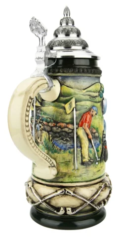 Golfer German Beer Stein -Beer Steins Shop Golfer German Beer Stein K393RZGO BackA1 SM 38048.1653414499