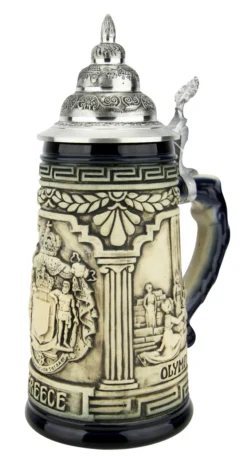 Greece Beer Stein Rustic Blue -Beer Steins Shop Greece Beer Stein Rustic Cobalt Blue K313GBLE RA SM 51101.1667685232