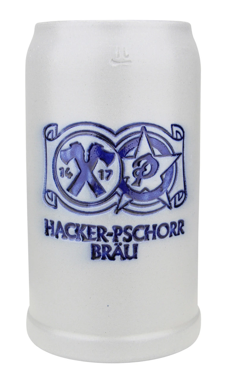 Hacker Pschorr Brewery 1 Liter Salt Glaze Stoneware Beer Mug