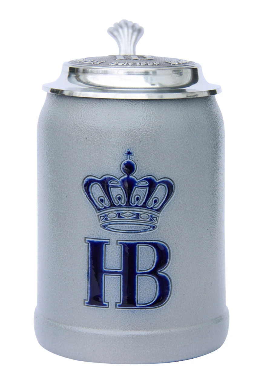 Hofbrauhaus HB 0.5 Liter Salt Glaze Stoneware Beer Stein 1 Hofbrauhaus HB 0.5 Liter Salt Glaze Stoneware Beer Stein