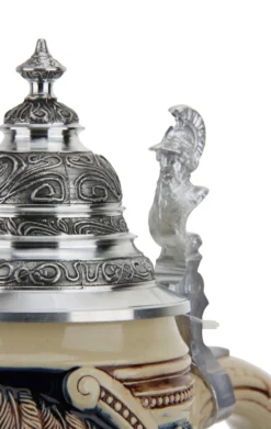 King Limitaet 2009 | Peter Duemler Minerva Antique Style Beer Stein -Beer Steins Shop King Limitaet 2009 Peter Duemler Minerva Handpainted Beer Stein Cobalt K2039E Lid Detail SM 56290.1461701213