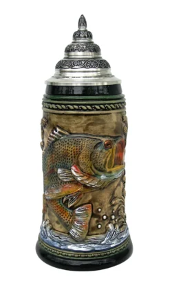 Large Mouth Bass Beer Stein Rustic