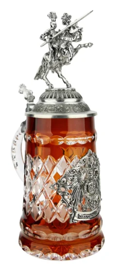 Lord Of Crystal German Knight Beer Stein Amber