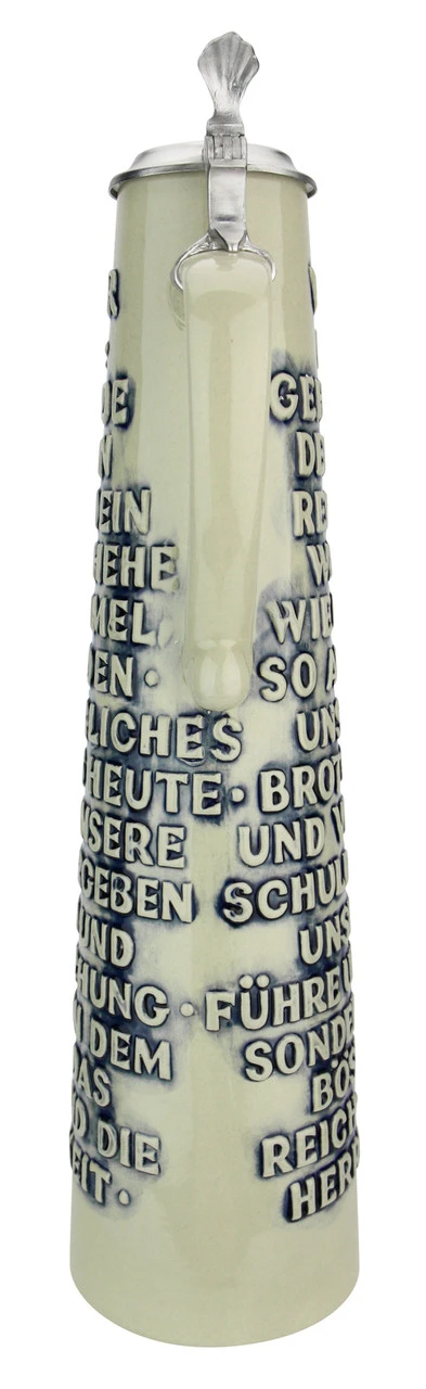 Lord's Prayer Beer Stein Cobalt With Shell Thumblift - Image 5