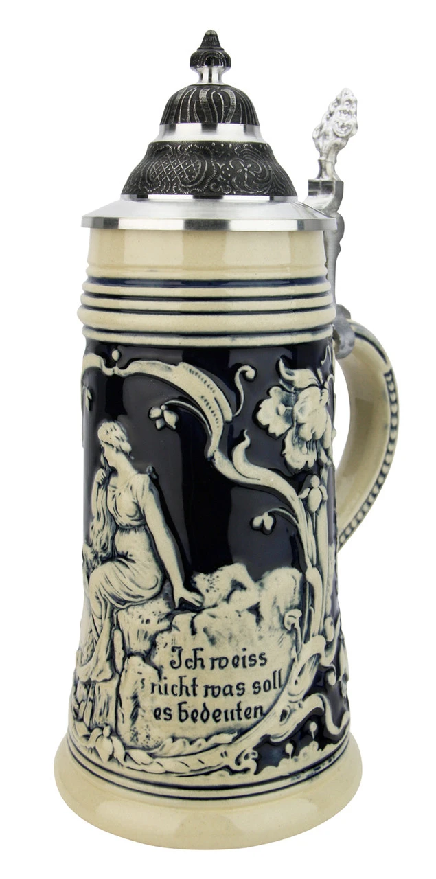 Loreley Rhein River Beer Stein Cobalt - Image 2