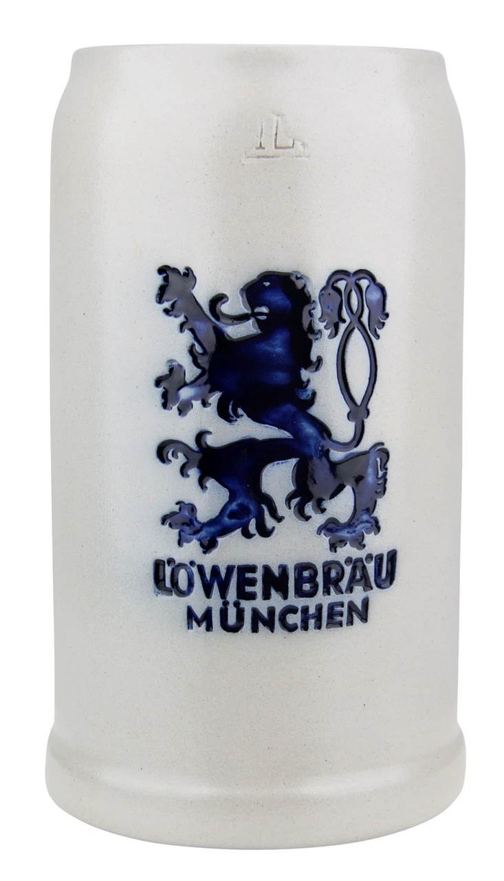 Lowenbrau Brewery 1 Liter Salt Glaze Stoneware Beer Mug 1 Lowenbrau Brewery 1 Liter Salt Glaze Stoneware Beer Mug