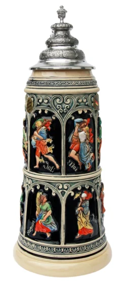 Beer Steins Shop -Beer Steins Shop Medieval Months Limitat 2015 Beer Stein K2045B FNT SM 17324.1423685875