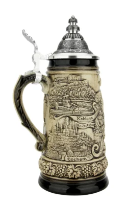 Moselle River Valley Beer Stein | 0.25 Liter -Beer Steins Shop Moselle River Valley Beer Stein 0.25 Liter ZB1731406 LS SM 59386.1676412519