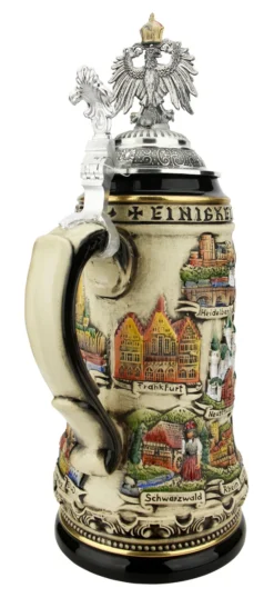 Neuschwanstein Castle German Beer Stein With Eagle Lid -Beer Steins Shop Neuschwanstein Castle German Beer Stein with Eagle Lid ZB1424S9009 Back SM 07922.1618350124