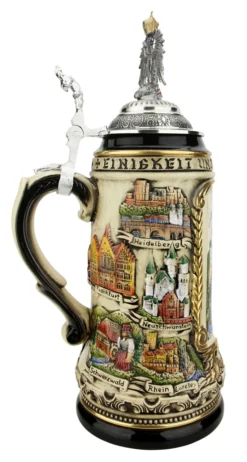 Neuschwanstein Castle German Beer Stein With Eagle Lid -Beer Steins Shop Neuschwanstein Castle German Beer Stein with Eagle Lid ZB1424S9009 LS SM 92808.1618350113