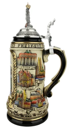 Neuschwanstein Castle German Beer Stein With Eagle Lid -Beer Steins Shop Neuschwanstein Castle German Beer Stein with Eagle Lid ZB1424S9009 RS SM 67310.1618350116