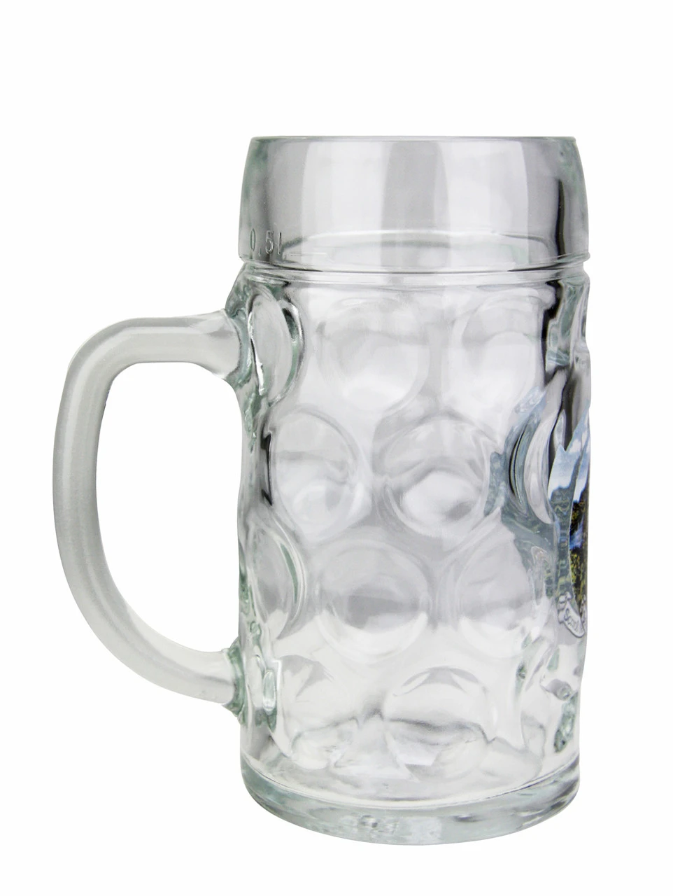 Neuschwanstein Dimpled Oktoberfest Glass Beer Mug 0.5 Liter 2 Neuschwanstein Dimpled Oktoberfest Glass Beer Mug 0.5 Liter - Image 2